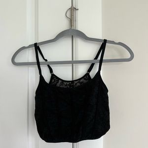 black lacy bra tank